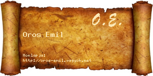 Oros Emil névjegykártya