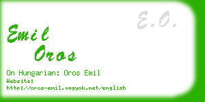 emil oros business card